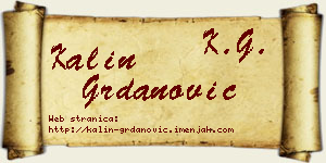 Kalin Grdanović vizit kartica